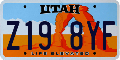 UT license plate Z198YF