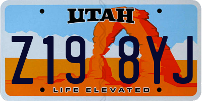 UT license plate Z198YJ
