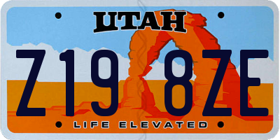 UT license plate Z198ZE