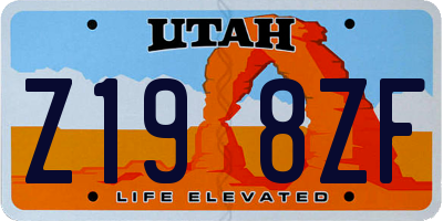 UT license plate Z198ZF