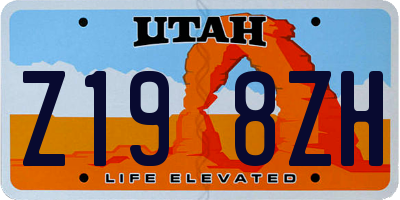 UT license plate Z198ZH