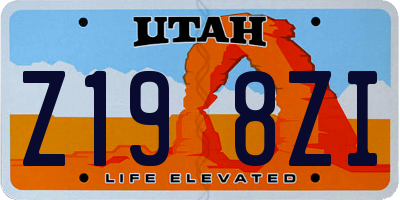 UT license plate Z198ZI