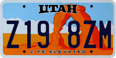UT license plate Z198ZM