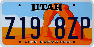 UT license plate Z198ZP