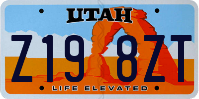 UT license plate Z198ZT