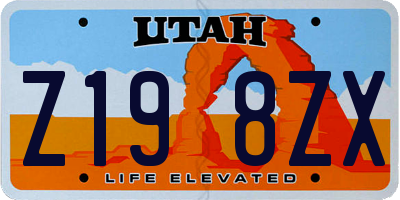 UT license plate Z198ZX