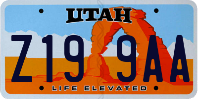 UT license plate Z199AA