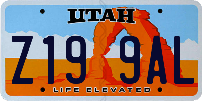 UT license plate Z199AL