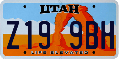 UT license plate Z199BH