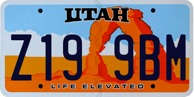UT license plate Z199BM