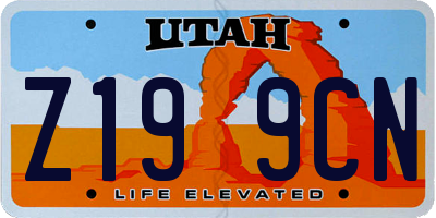UT license plate Z199CN
