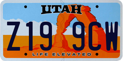 UT license plate Z199CW
