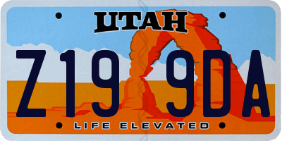 UT license plate Z199DA