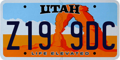 UT license plate Z199DC