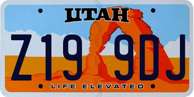 UT license plate Z199DJ