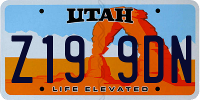 UT license plate Z199DN