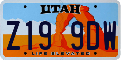 UT license plate Z199DW