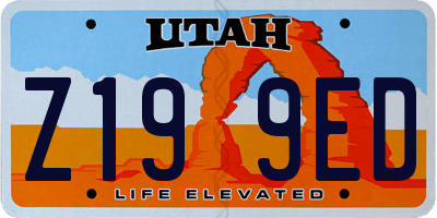 UT license plate Z199ED