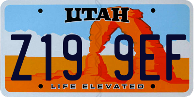 UT license plate Z199EF
