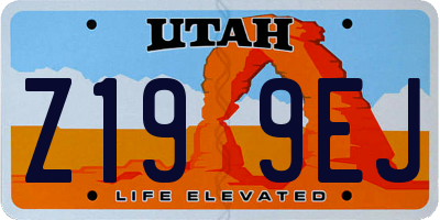 UT license plate Z199EJ