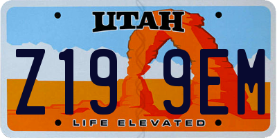 UT license plate Z199EM