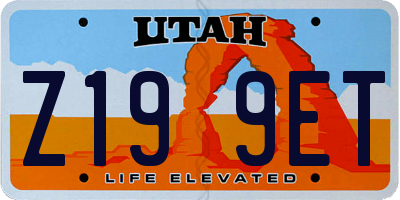 UT license plate Z199ET
