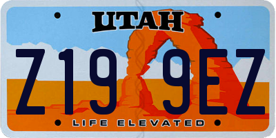 UT license plate Z199EZ