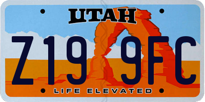 UT license plate Z199FC