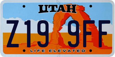 UT license plate Z199FF