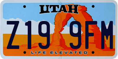 UT license plate Z199FM