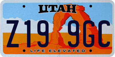 UT license plate Z199GC
