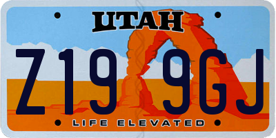 UT license plate Z199GJ