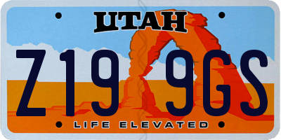 UT license plate Z199GS