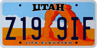 UT license plate Z199IF