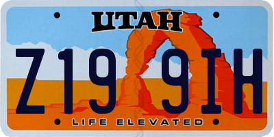 UT license plate Z199IH