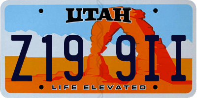 UT license plate Z199II