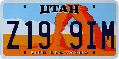 UT license plate Z199IM