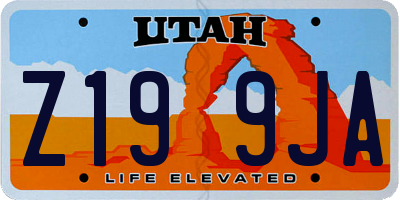 UT license plate Z199JA