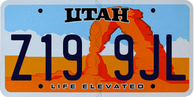 UT license plate Z199JL