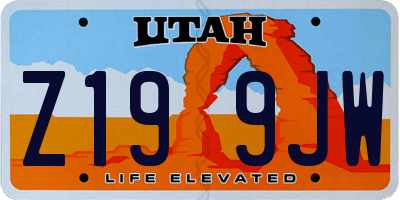 UT license plate Z199JW