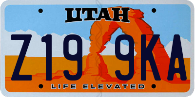 UT license plate Z199KA
