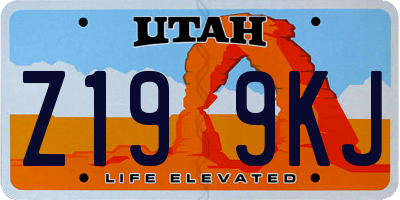 UT license plate Z199KJ