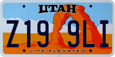 UT license plate Z199LI