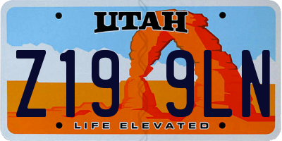 UT license plate Z199LN