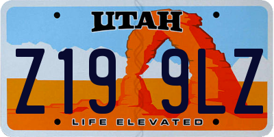 UT license plate Z199LZ