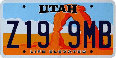 UT license plate Z199MB