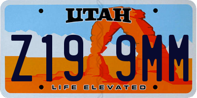 UT license plate Z199MM