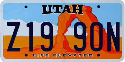 UT license plate Z199ON
