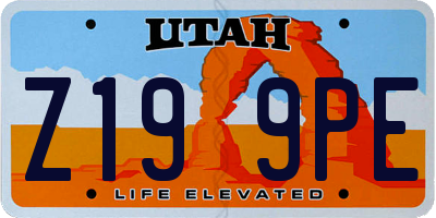 UT license plate Z199PE