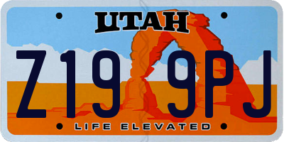 UT license plate Z199PJ